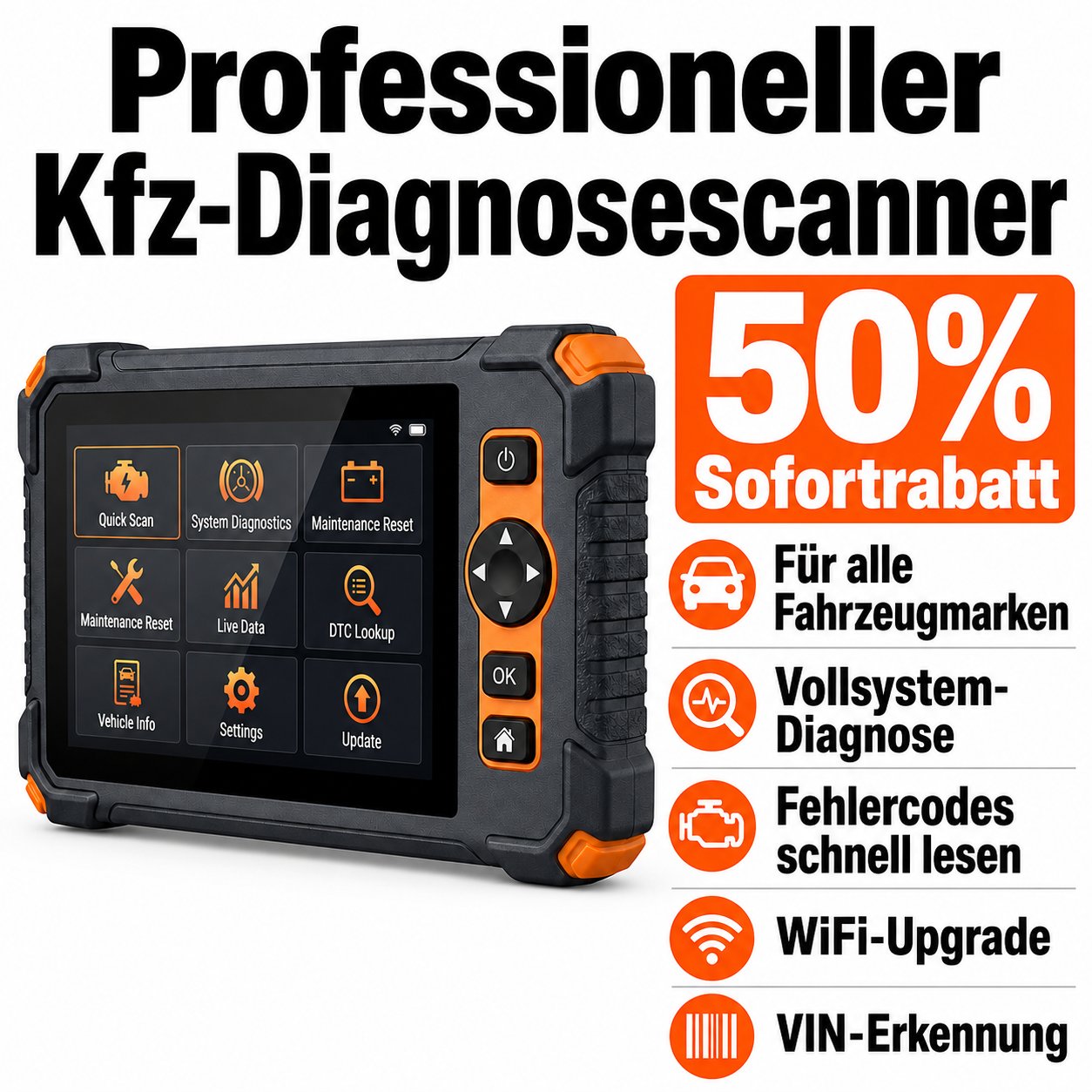 Profi KFZ Diagnosegerät Auto OBD2 Scanner All System Auslesegerät